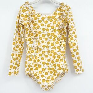 Remie Girl Girls Cottagecore Floral Long Sleeve Ruffle Sleeve Bodysuit Size 8